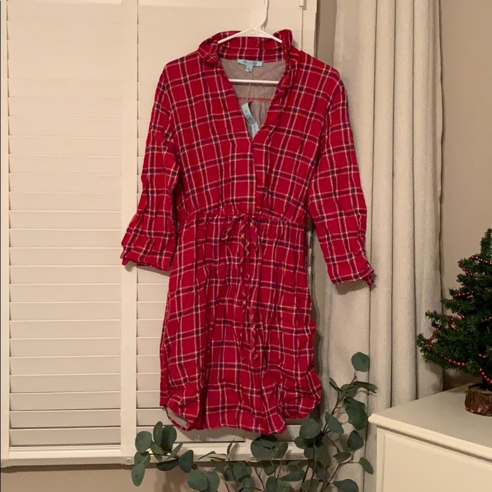 Long sleeve flannel tunic